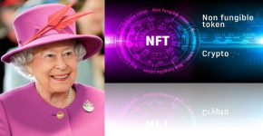 האם היא תתחבר לתכניות הקקיפטו וה-NFT של הממלכה? אליזבת השנייה, מלכת אנגליה. עיבוד ממוחשב.